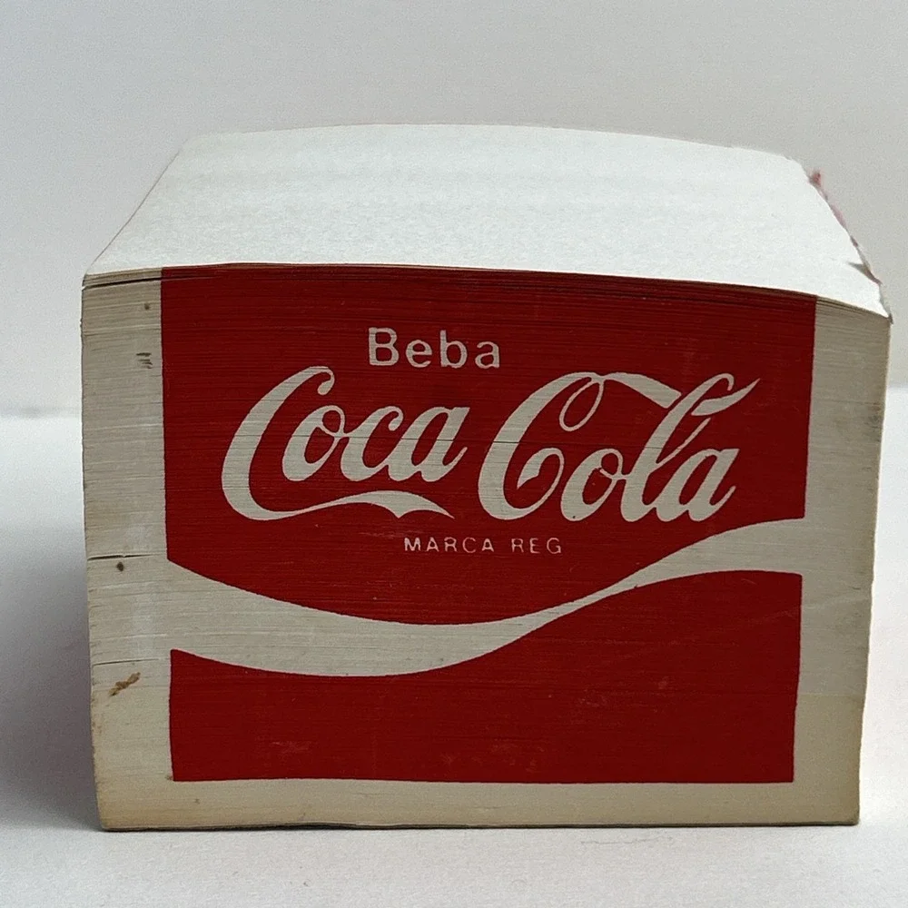 Vintage Coca-Cola Note Pad Paper Cube Brazil‎ Edition, Red Bebe